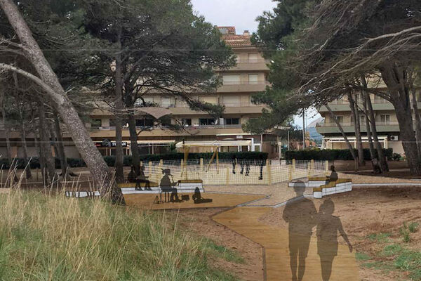 recreació virtual de la nova plaça central que s'adequarà a l'interior del parc.