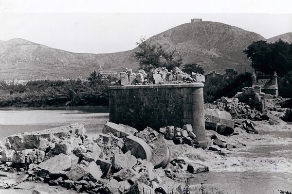 El pont del Ter de Torroella de Montgrí destruït durant la Guerra Civil 